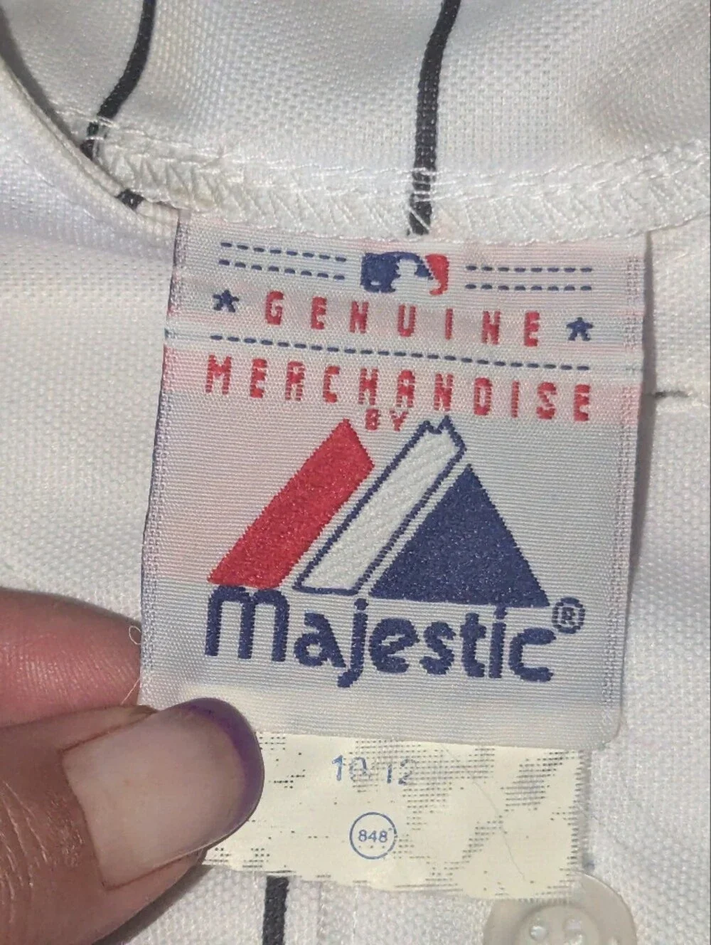 Majestic White Pinstripe Twins Baseball Jersey with Red Logo